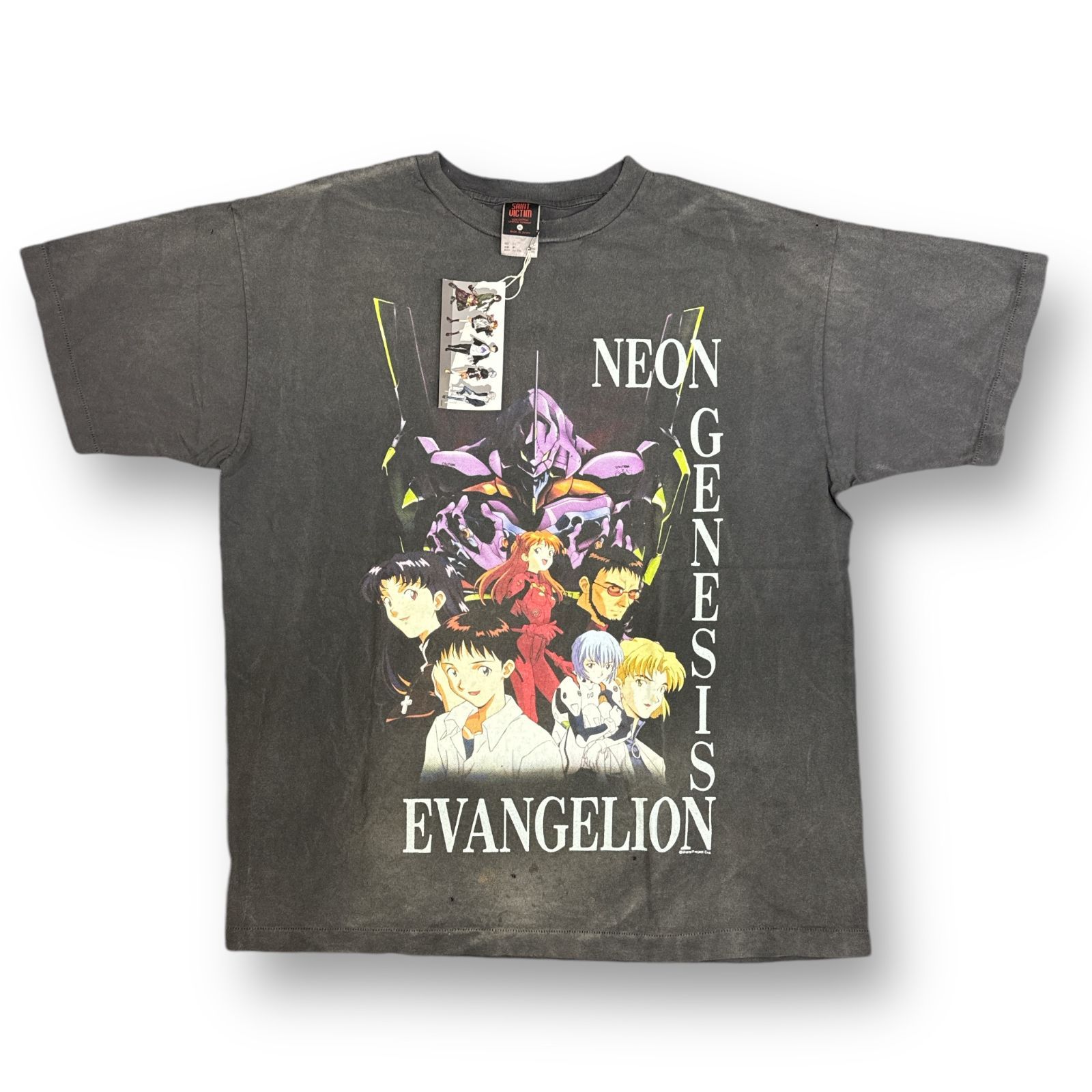 新品 SAINT MICHAEL × エヴァンゲリオン 24SS EV SS TEE NEON GNSIS ネオングニシスTシャツ カットソー セントマイケル エヴァンゲリオン コラボ SM-YS8-0000-C24 チャコール XL 75724A6