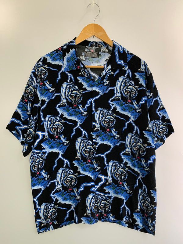 HYSTERIC GLAMOUR ヒステリックグラマー 02221AH04 WOLF AND LIGHTNING ALOHA SHIRT アロハシャツ ショートスリーブ 140-250526-AS-1-min