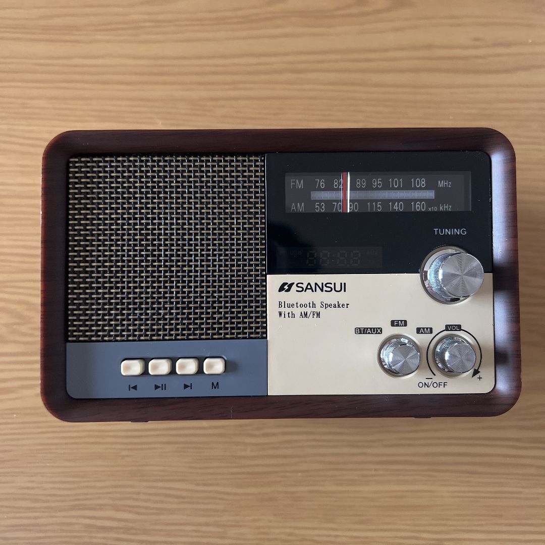 サンスイ Bluetoothスピーカー AM FMラジオ付き MSR-1 WD