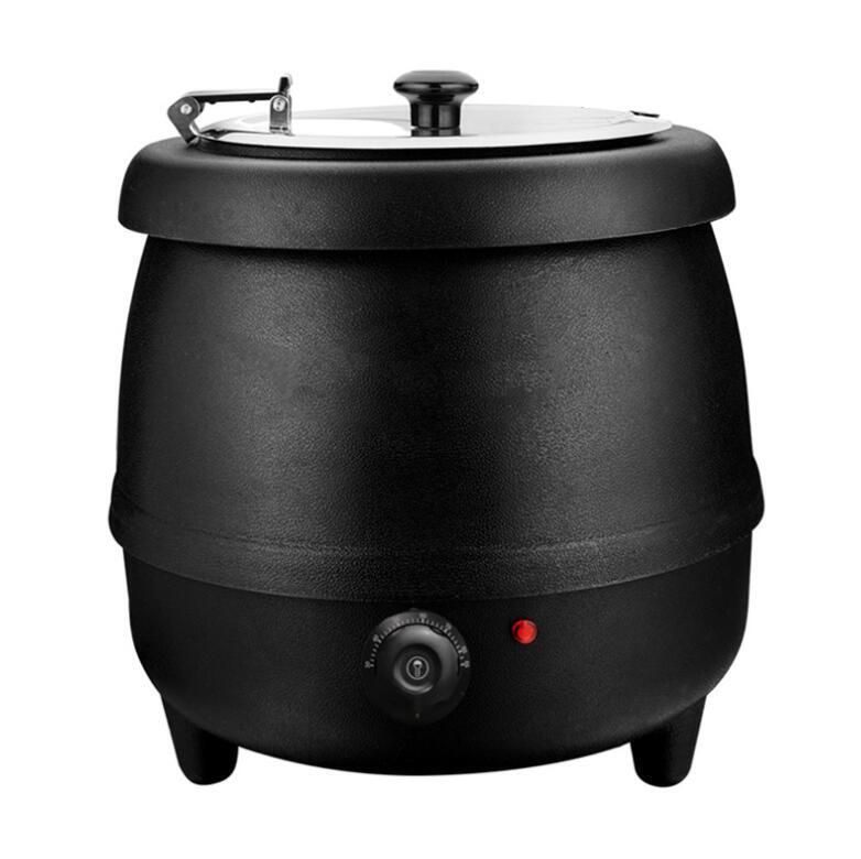 人気 10L 業務用 電気式 ステンレス スープウォーマー 温度調整可 カレー スープジャー 保温鍋 黒