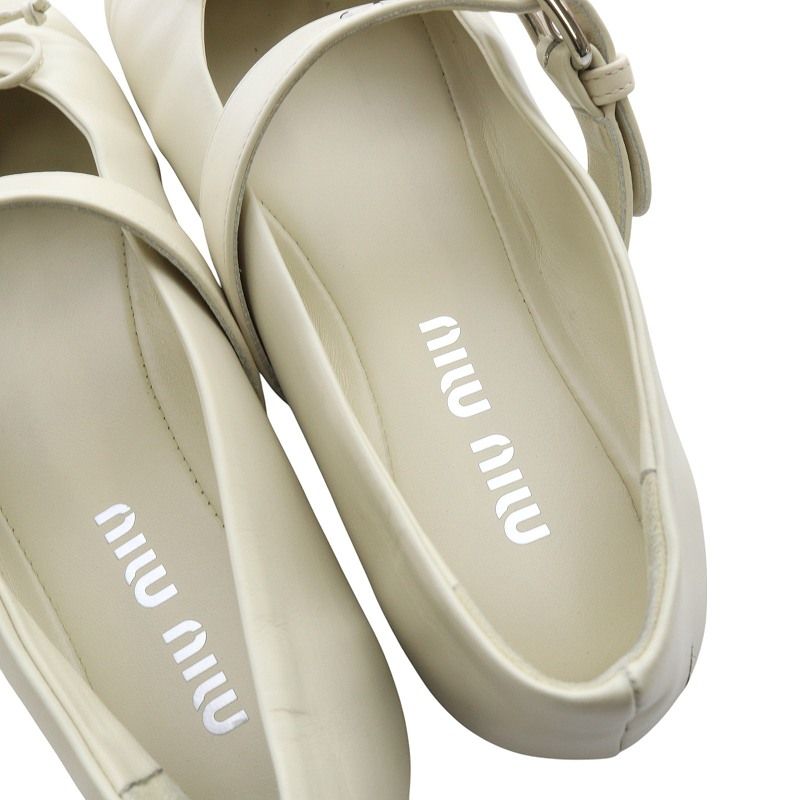 ミュウミュウ miumiu ナプラックレザー バレエ シューズ