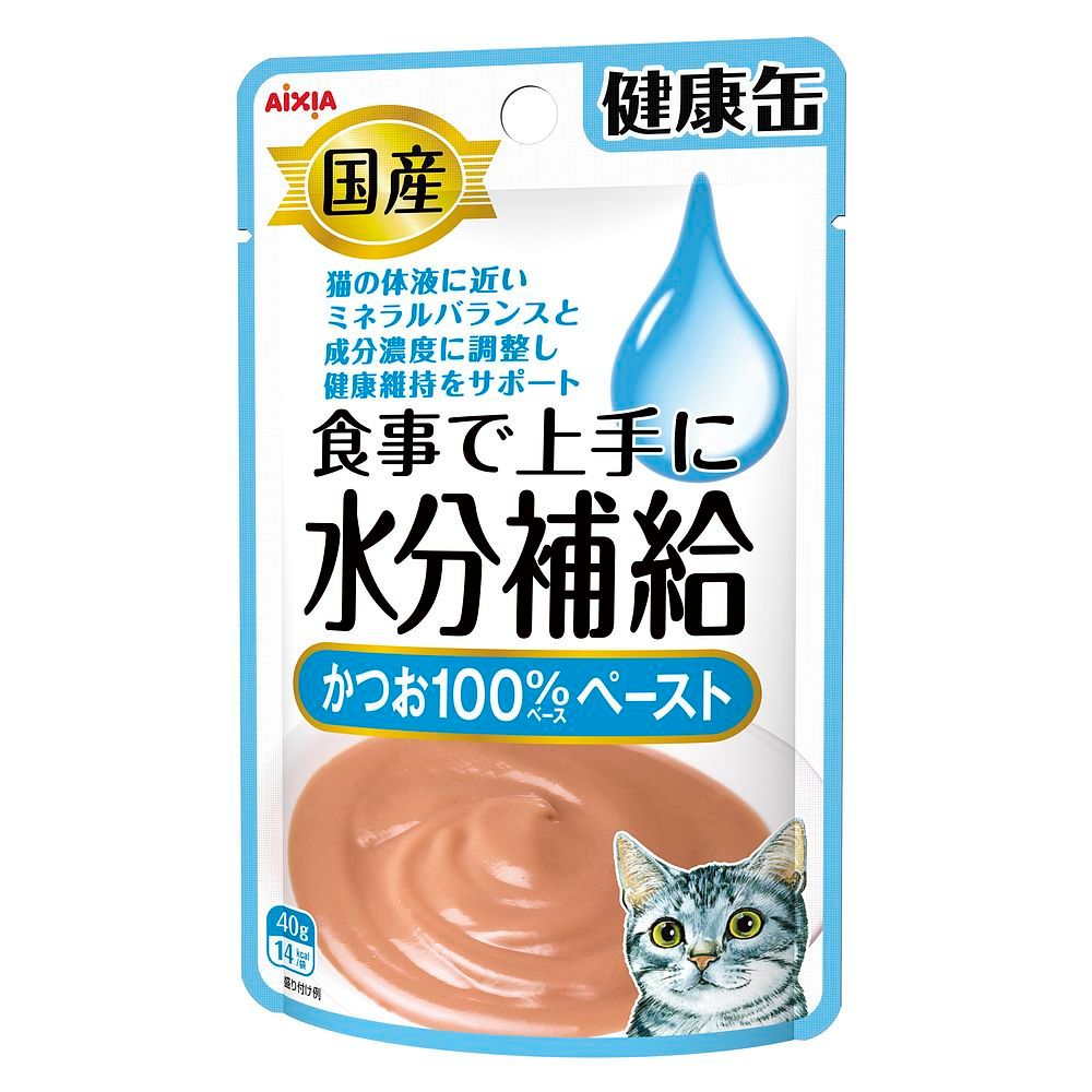 （まとめ買い）アイシア 国産健康缶パウチ 水分補給かつおペースト 40g 【×24セット】