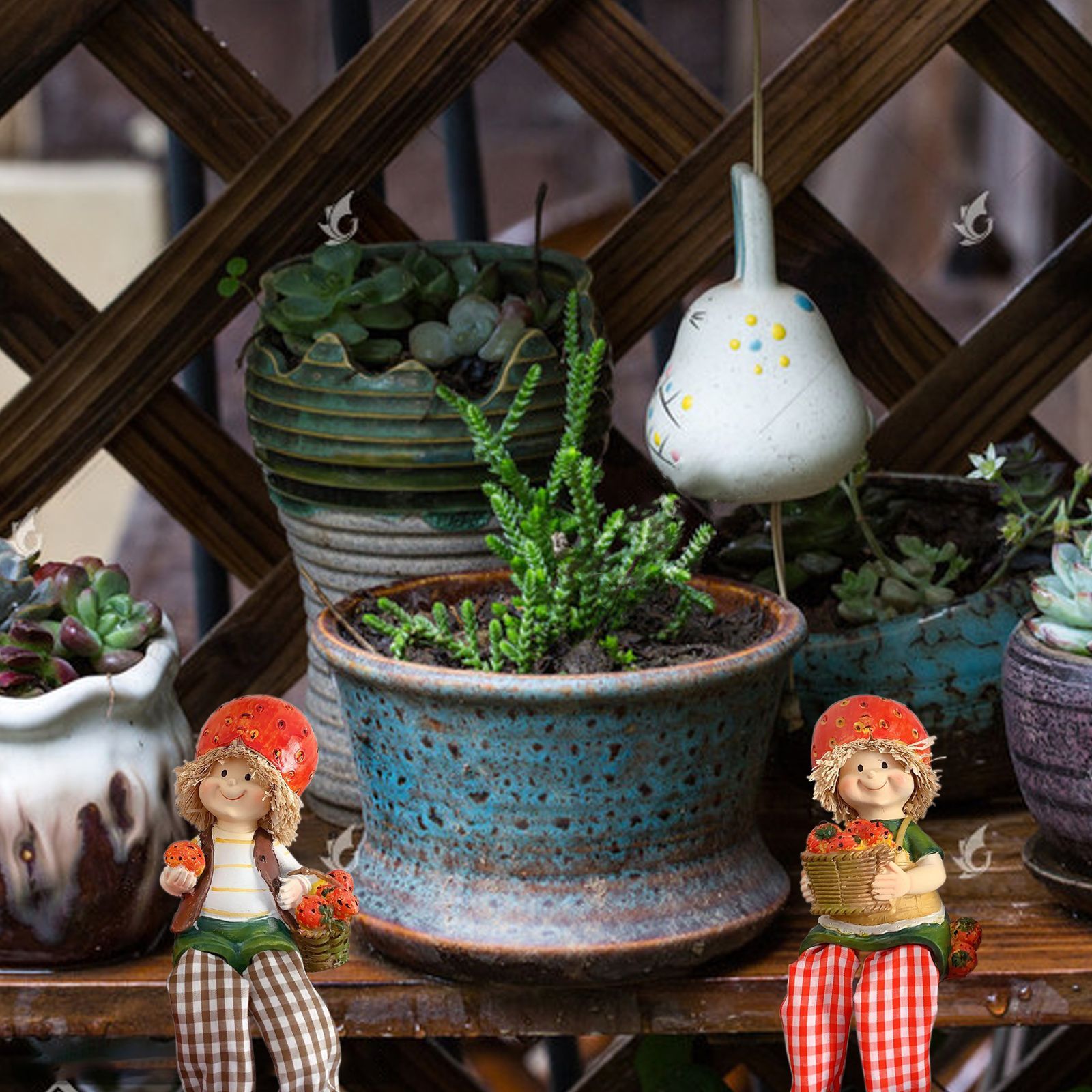 美品】 人形 イチゴ オブジェ 置物 インテリア 工芸品 美術品 A1220