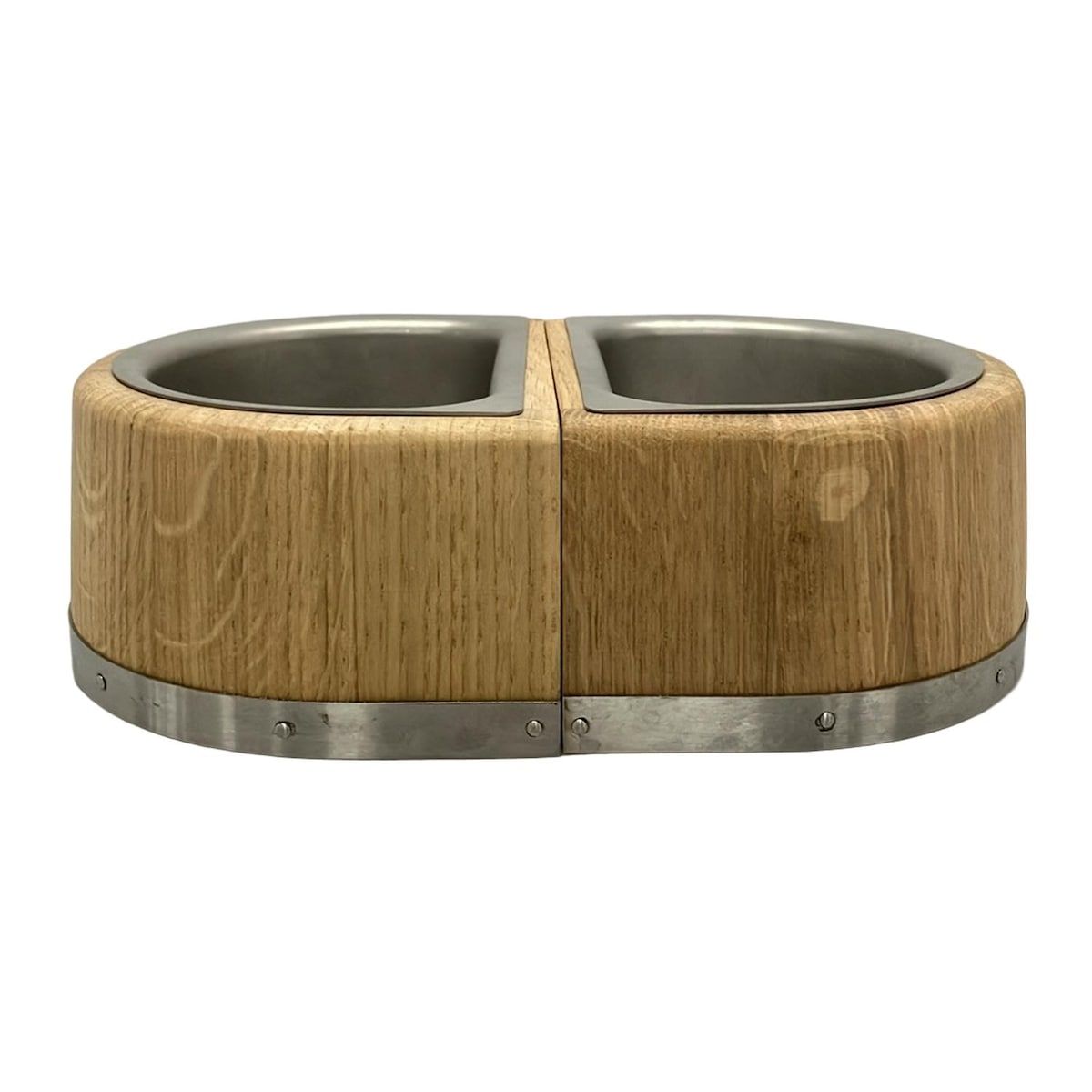 HERMES エルメス 小物 犬用ボウル PM ライトブラウン×シルバー シェーヌダンクル