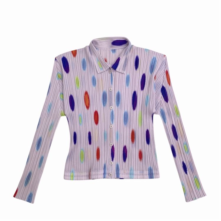 PLEATS PLEASE パープル ブラウス PLEATS PLEASE ISSEY MIYAKE プリーツプリーズ イッセイミヤケ ドット