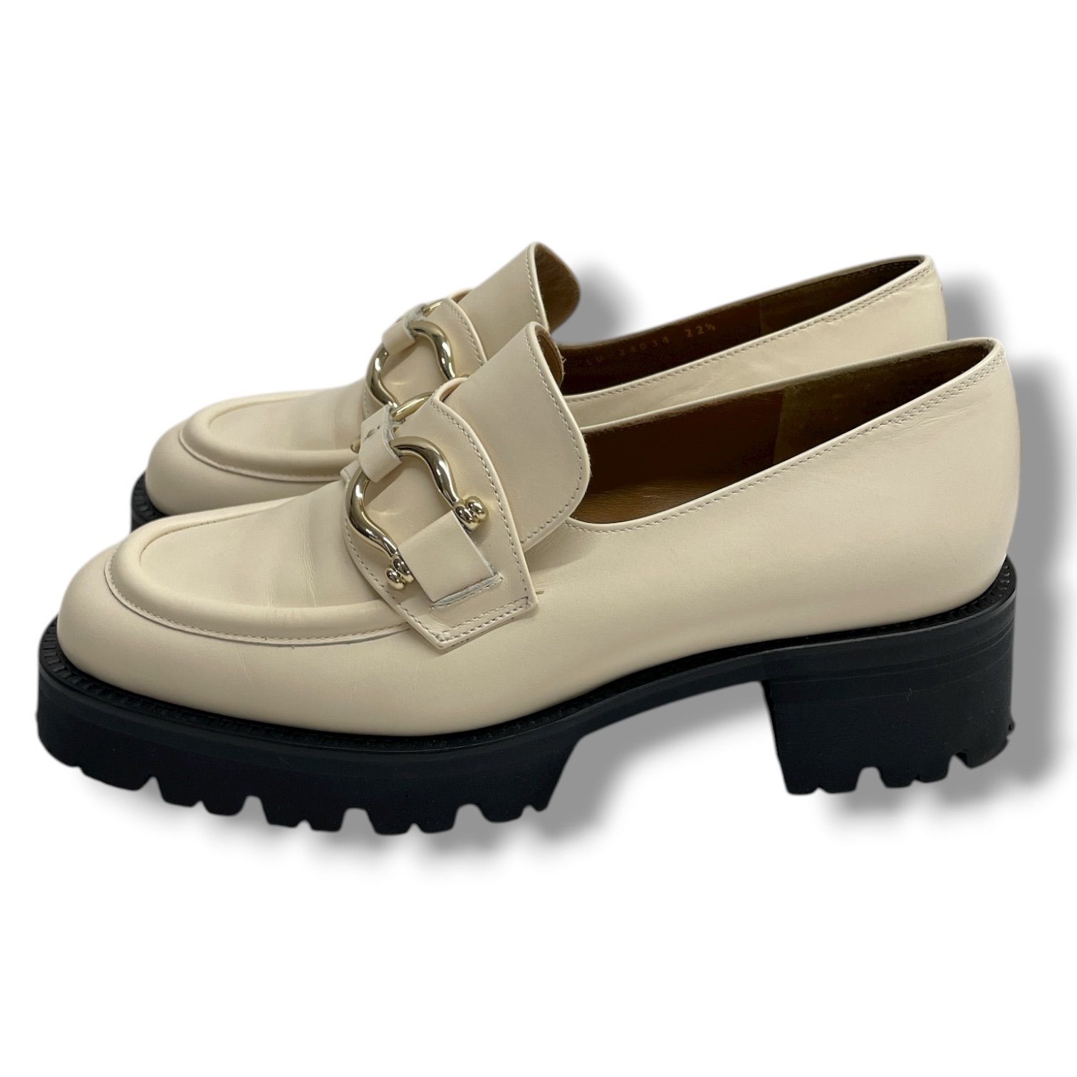 L unique et moi リュニックエモア COLETTE ボリュームソールローファー レザーシューズ TOMORROWLAND トゥモローランド アイボリー サイズ22 1|2 レディース ゴーゴー古着マルイファミリー溝口店 26 No.84