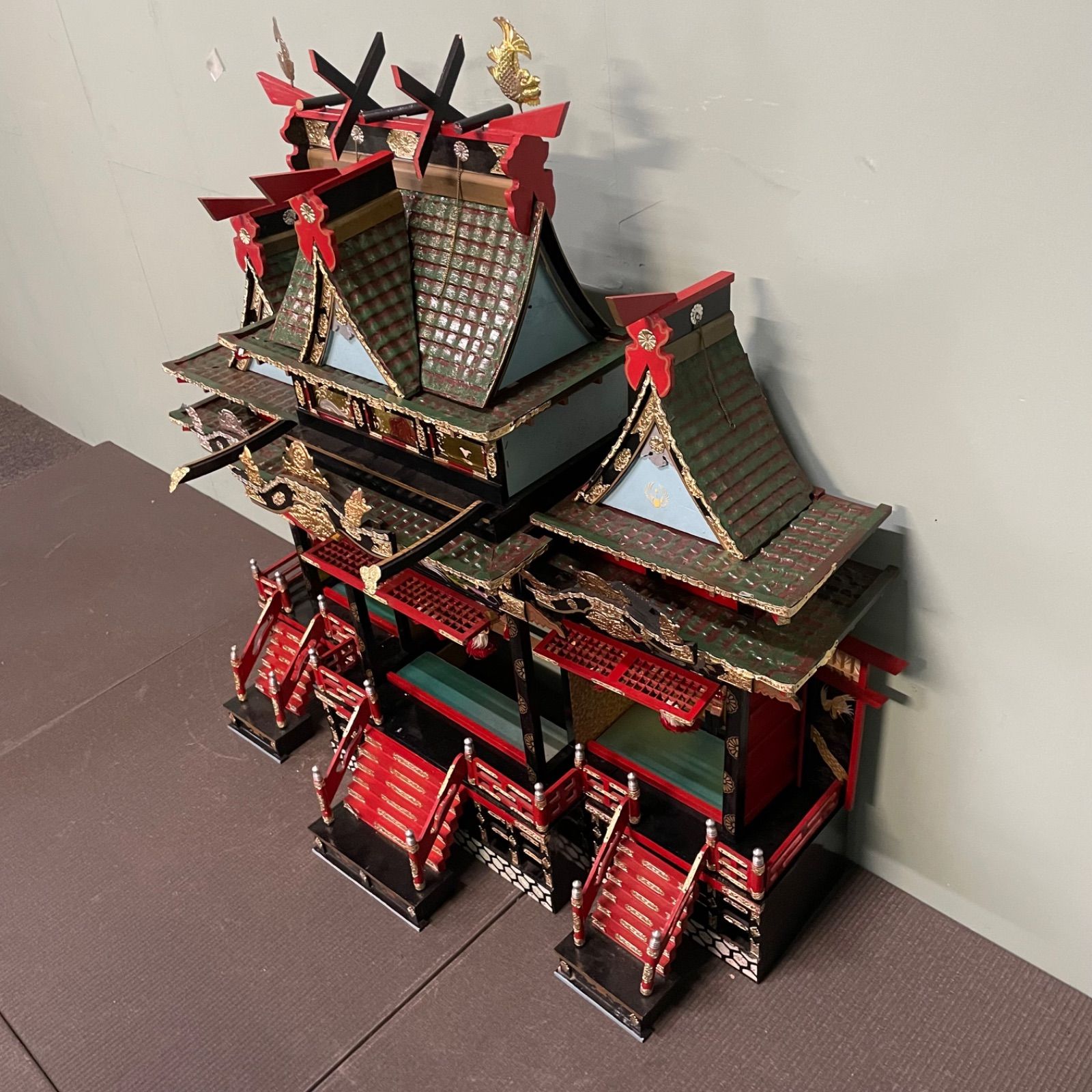 ♭ 豪華 大型 御殿 雛 雛御殿 御殿飾り ひな人形 時代雛 雛人形 三ツ屋