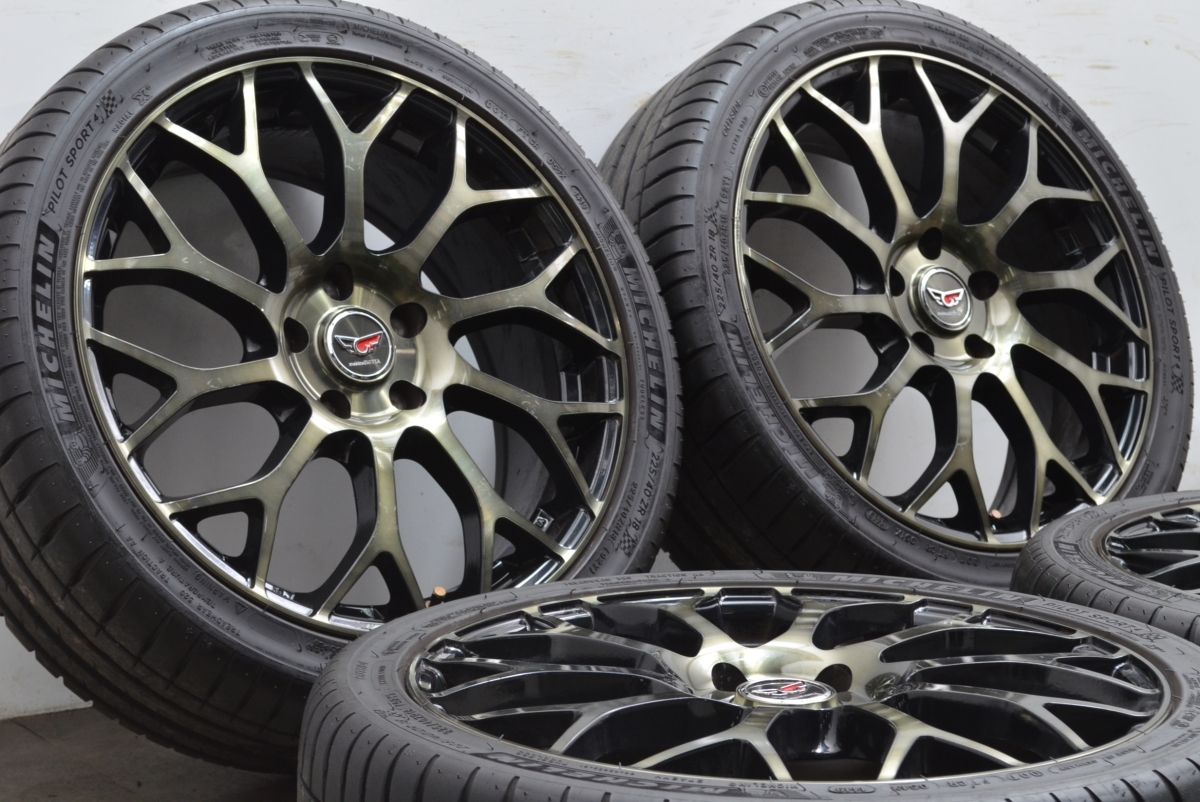 バリ溝 マキナイゾッタ ス レ 18in 7J 47 PCD112 ミシュラン パイロットスポーツ 4 225 40R18 Aクラス Bクラス CLAクラス