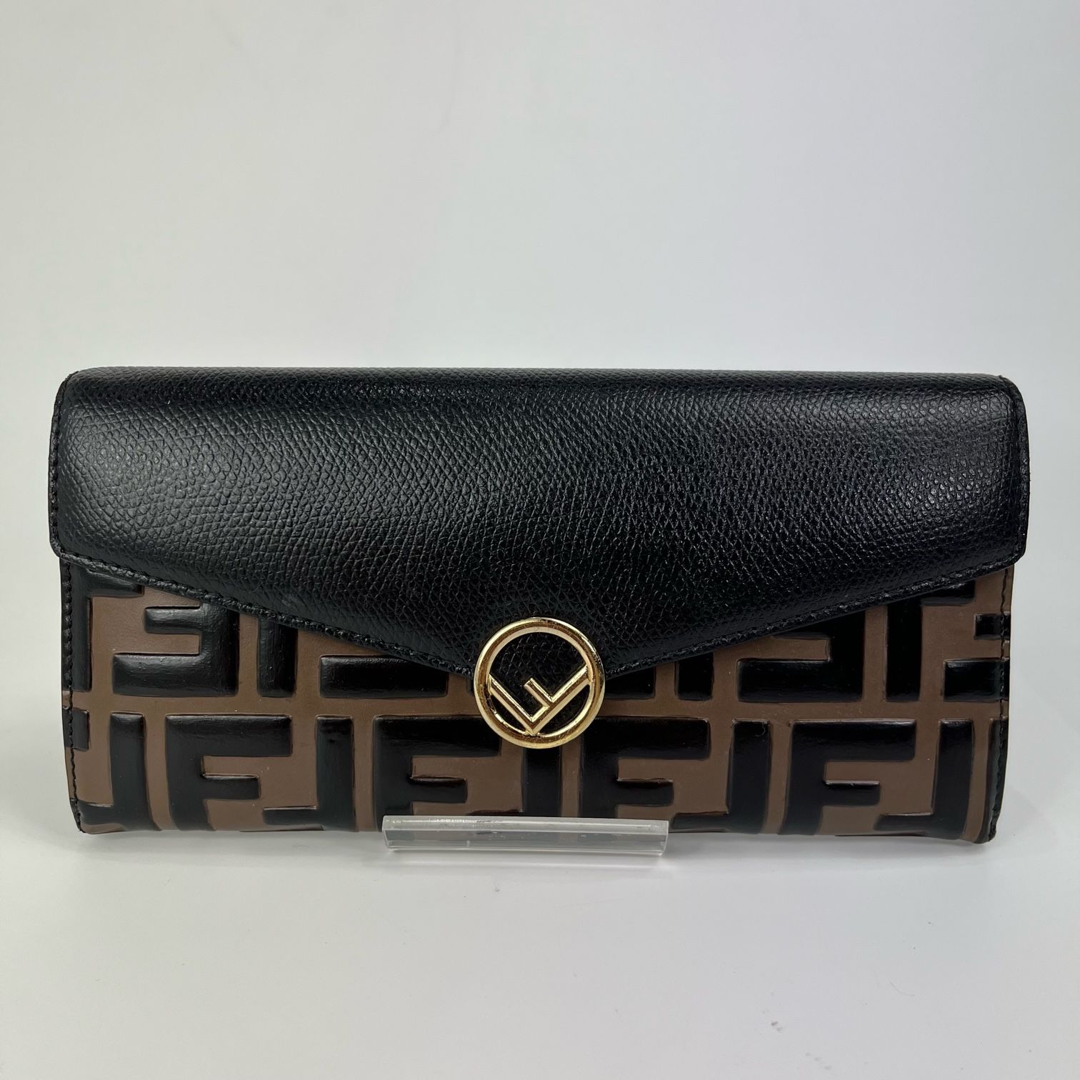 美品】FENDI ズッカ柄 ラウンドファスナー 長財布 ヴィンテージ 黒色