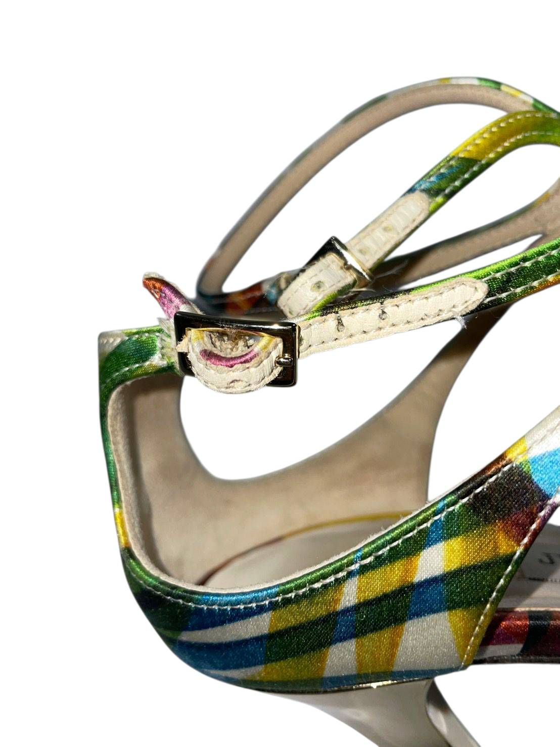 専用 JIMMY CHOO ジミーチュウ　ミュール　クリスタルストラップ付き クリスタル ストラップ付き Linen パテントレザー・ミュール