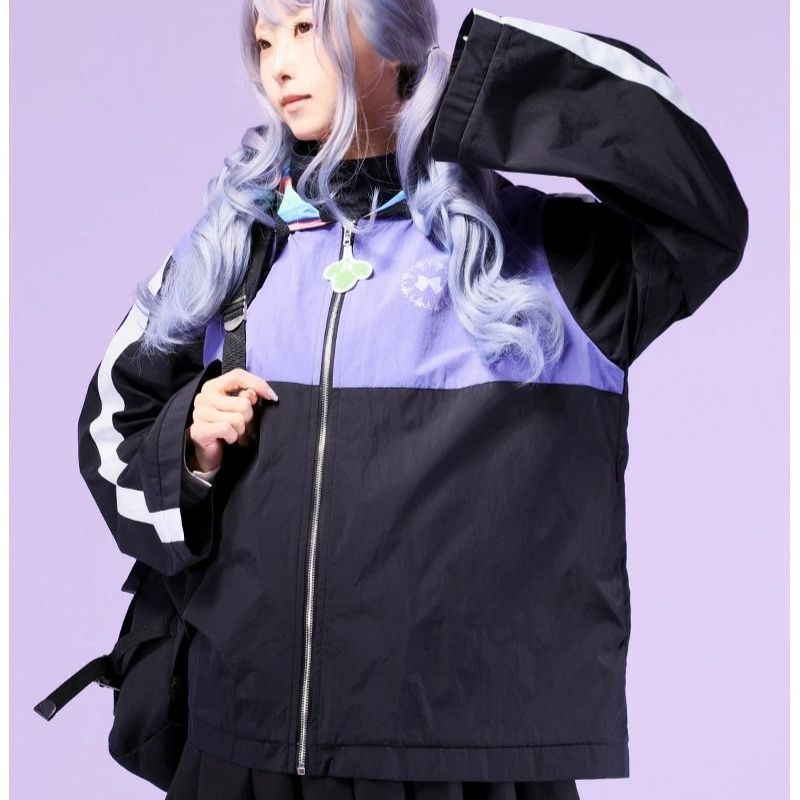 DIKA豚足姫聯名形象連帽外套 ブラック