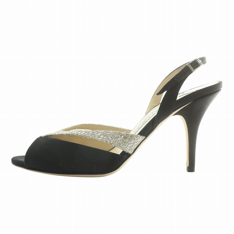 ジミーチュウ JIMMY CHOO パンプス 絹 シルク オープントゥ