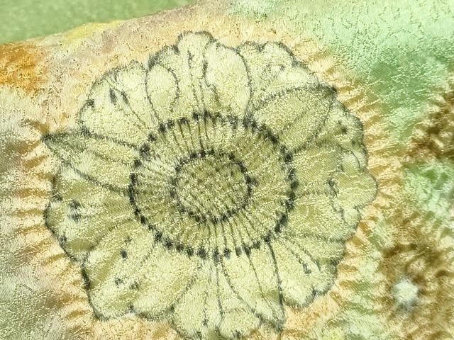 平和屋本店□極上 久保田一竹 幻の辻が花 太鼓柄袋帯 金通し地 逸品  