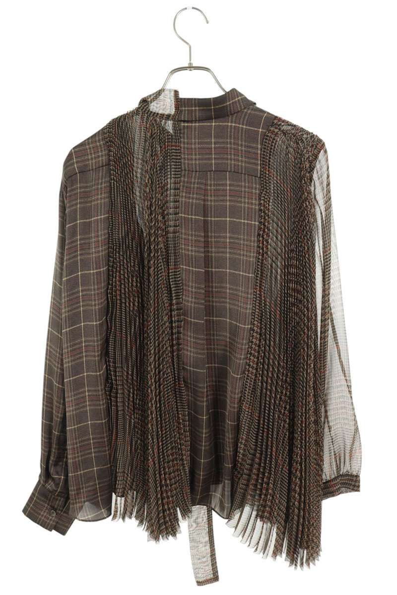 sacai - サカイ  21-05447 シースルーチェック長袖シャツ レディース 1 サカイ 21-05447 シースルーチェック長袖シャツ レディース 1