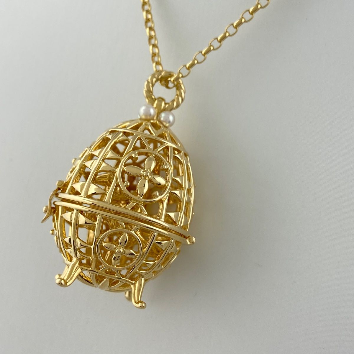 ミキモト MIKIMOTO タマゴモチーフ デザインネックレス YG イエロー 
