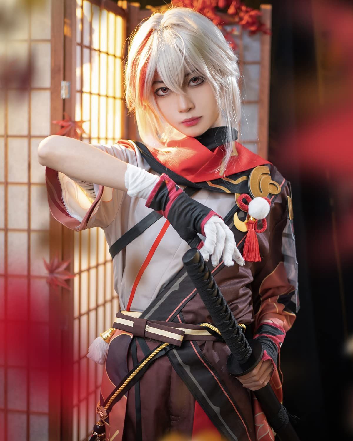 楓原万葉 コスプレ衣装 原神 ウィッグ付き 仮装 イベント [神併