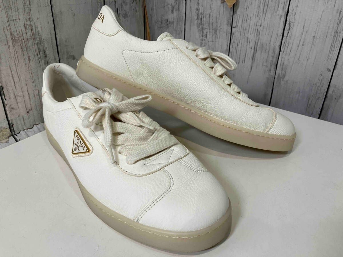 PRADA プラダ レーン ディアスキン スニーカー 2EE394 アイボリー サイズ：6 1/2 