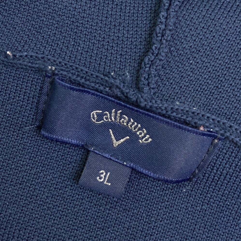 サイズ：3L CALLAWAY キャロウェイ  ハーフジップ 長袖パーカー  ネイビー系 [240101481695] ゴルフウェア メンズ ストスト サイズ：3L CALLAWAY キャロウェイ ハーフジップ 長袖パーカー