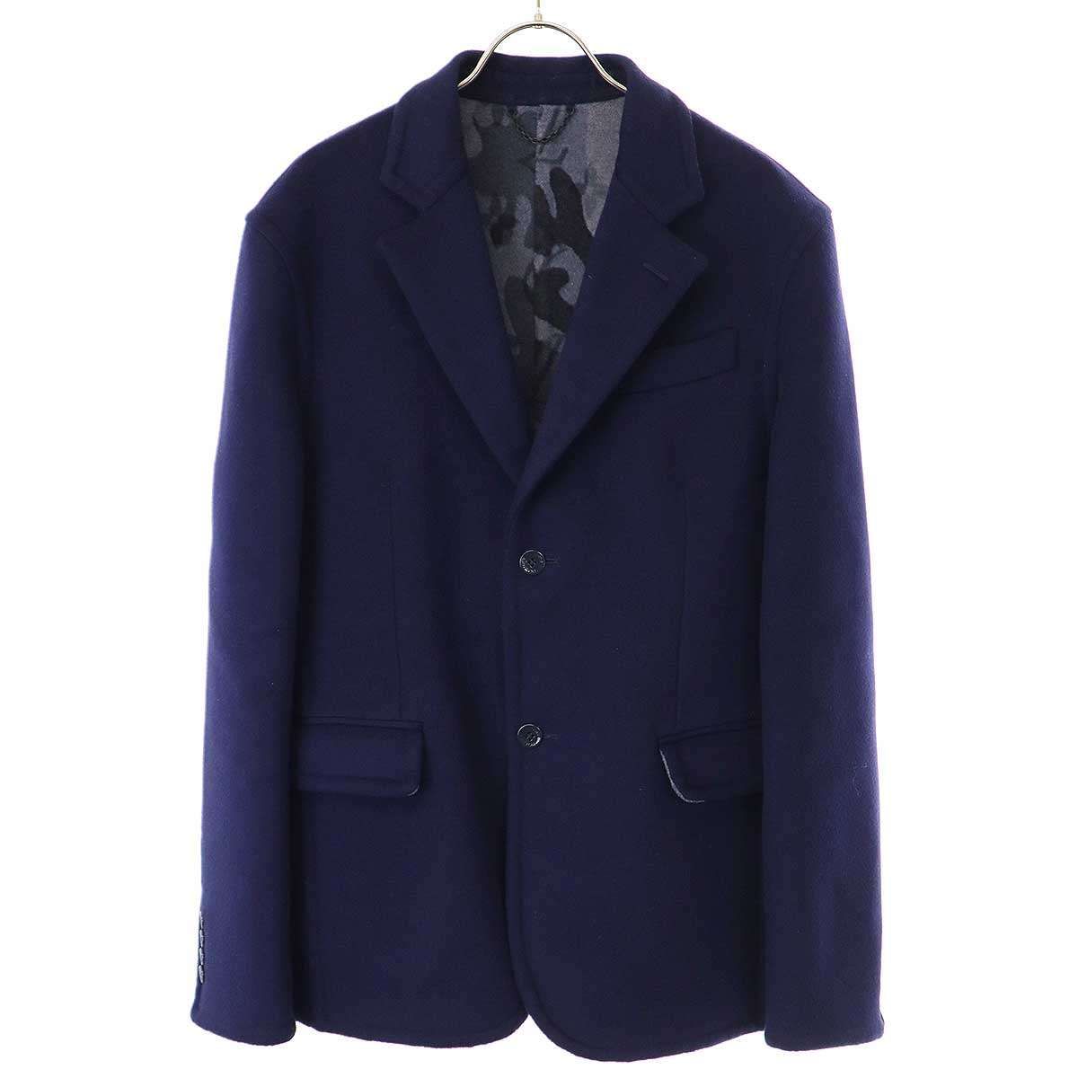 LOUIS VUITTON ルイヴィトン ウールカモフラージュ テーラードジャケット HJJ01EVZU ネイビー 48
