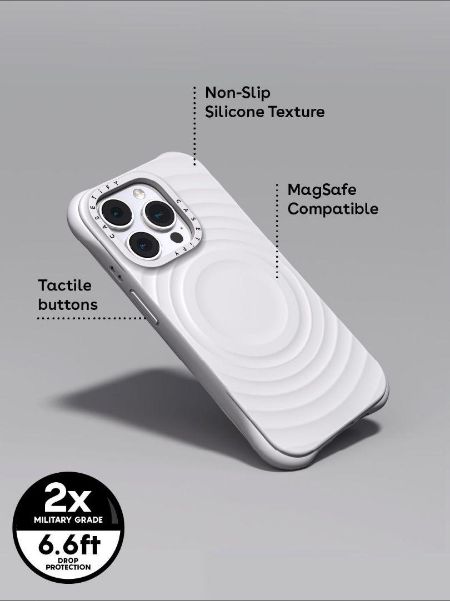 CASETIFY ウェーブ シリコンケース ホワイト iphoneケース