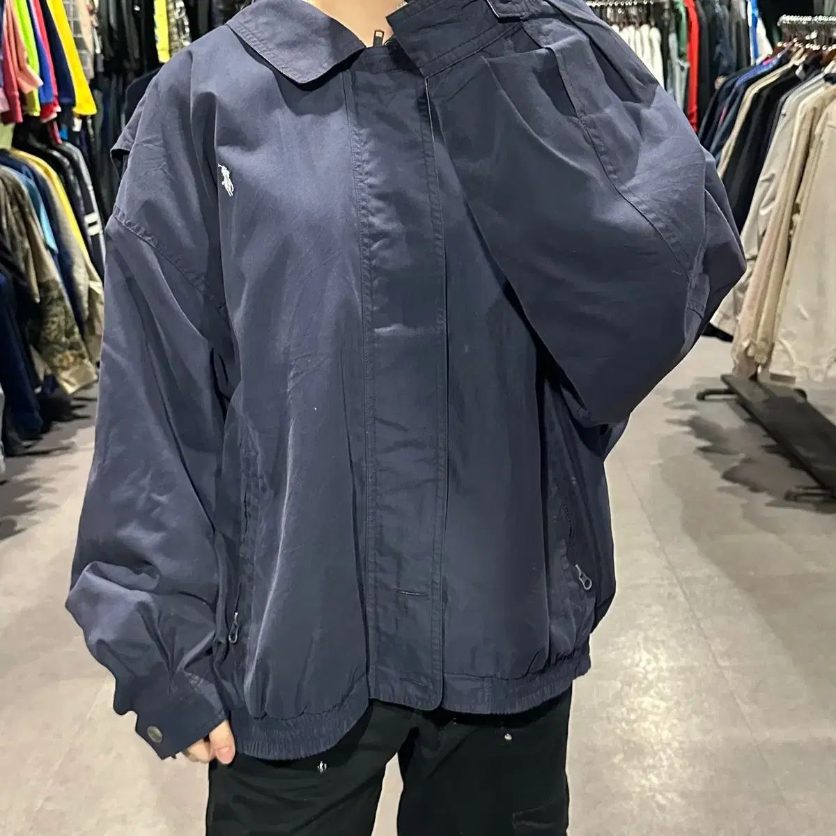 （ 345 ） POLO ポロ Ralph Lauren(ラルフローレン) ヴィンテージ ボンバー ジャケット ブルゾン ネイビー