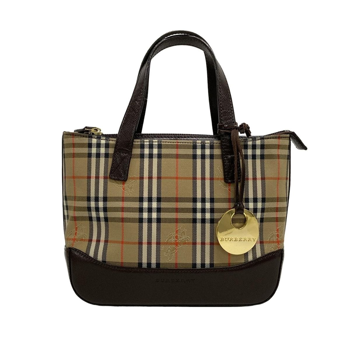 BURBERRY|Burberry バーバリー ハンドバッグ - ベージュ×ダークブラウン×マルチ チェック柄 レザー