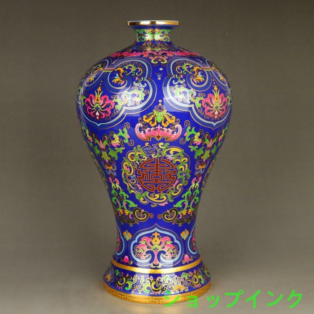 装飾品 収集品 美品 景徳鎮 陶磁器 工芸品 美術品 置物 景徳鎮 乾隆青花四方花鳥瓶 陶磁器 装飾品 現代工芸品 美術品