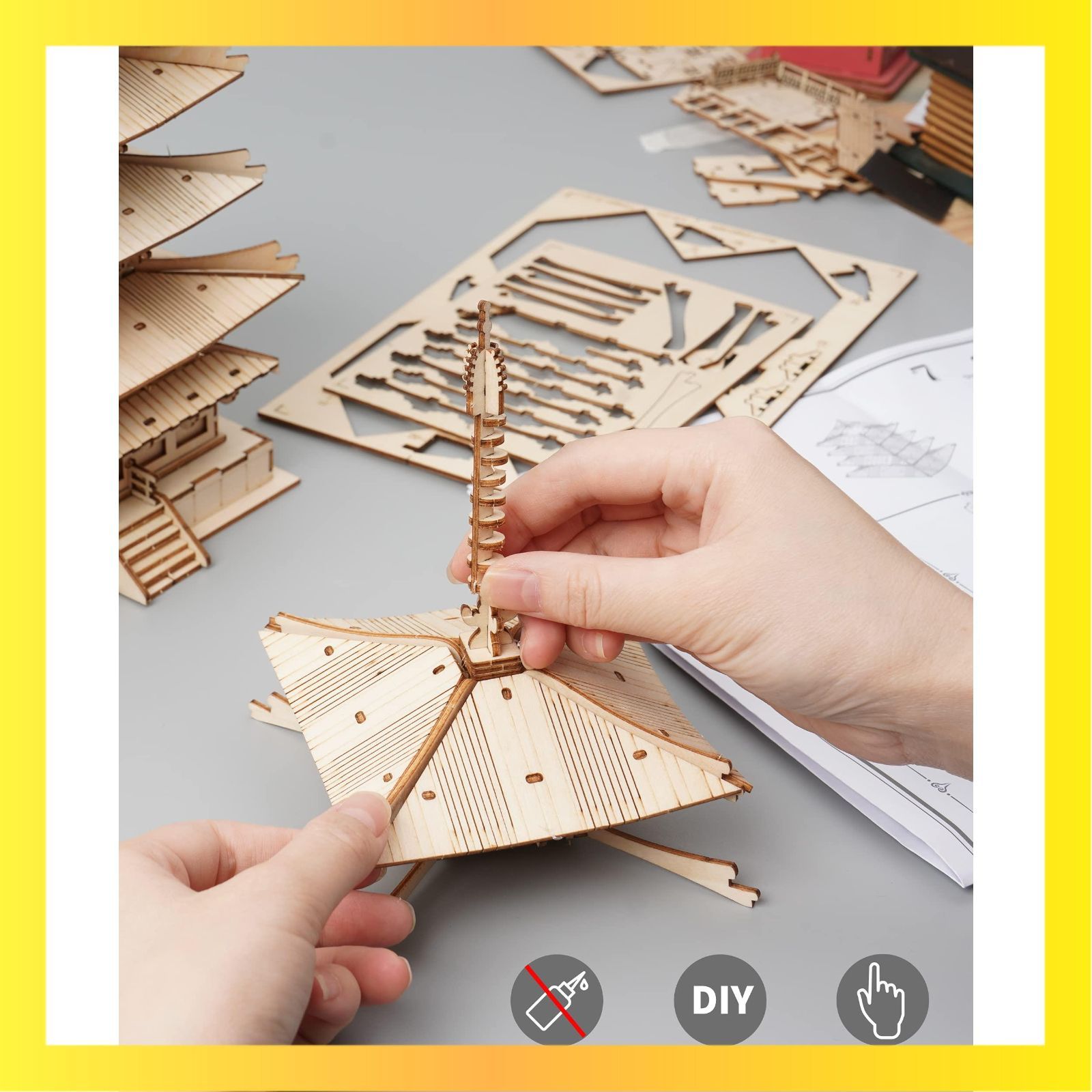 3Dパズルモデル 3D木製パズル大人モデルDIY組み立てられた
