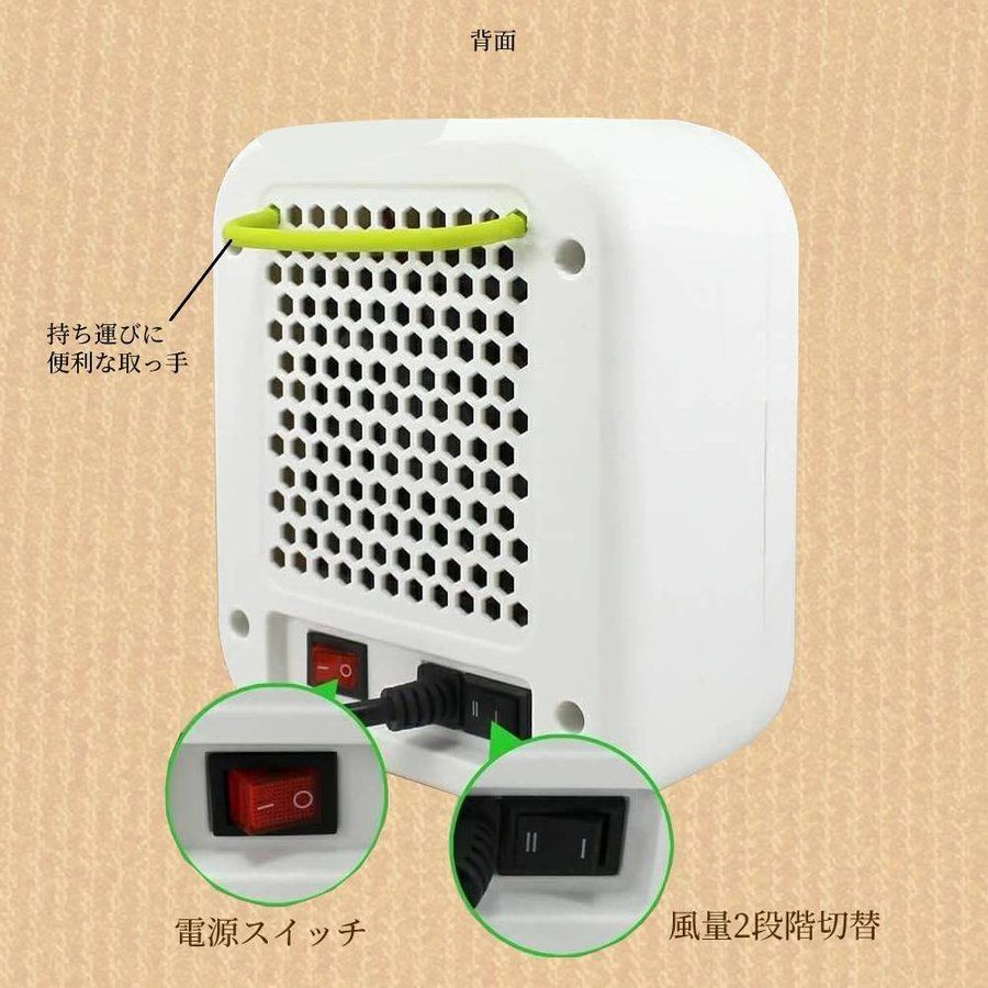 セラミックヒーター 小型 足元 デスク にも最適 箱不良 - メルカリ