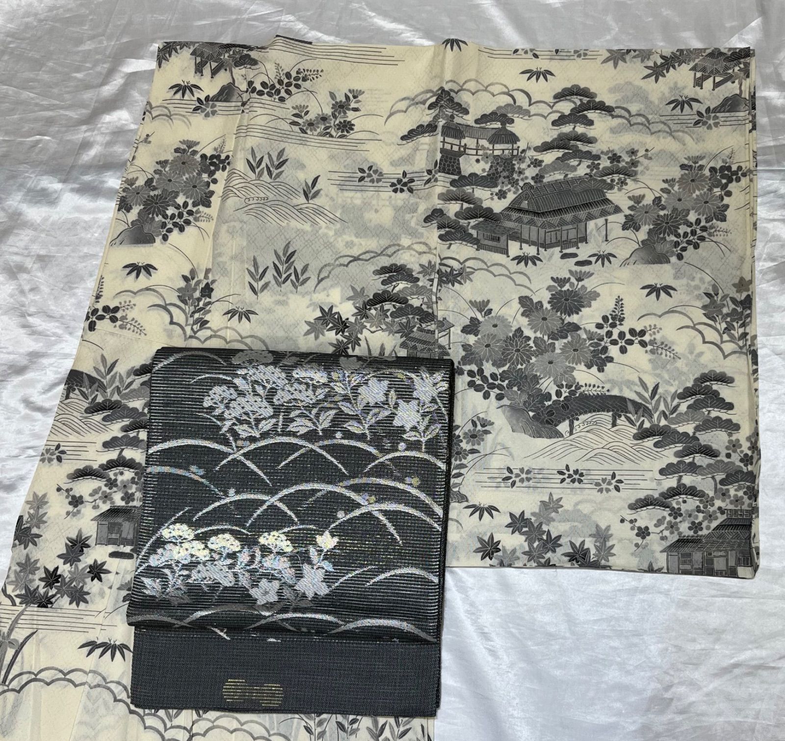 豪華絢爛綺麗トールサイズ身丈170cm裄丈69cm大島紬縦縞正絹袷広