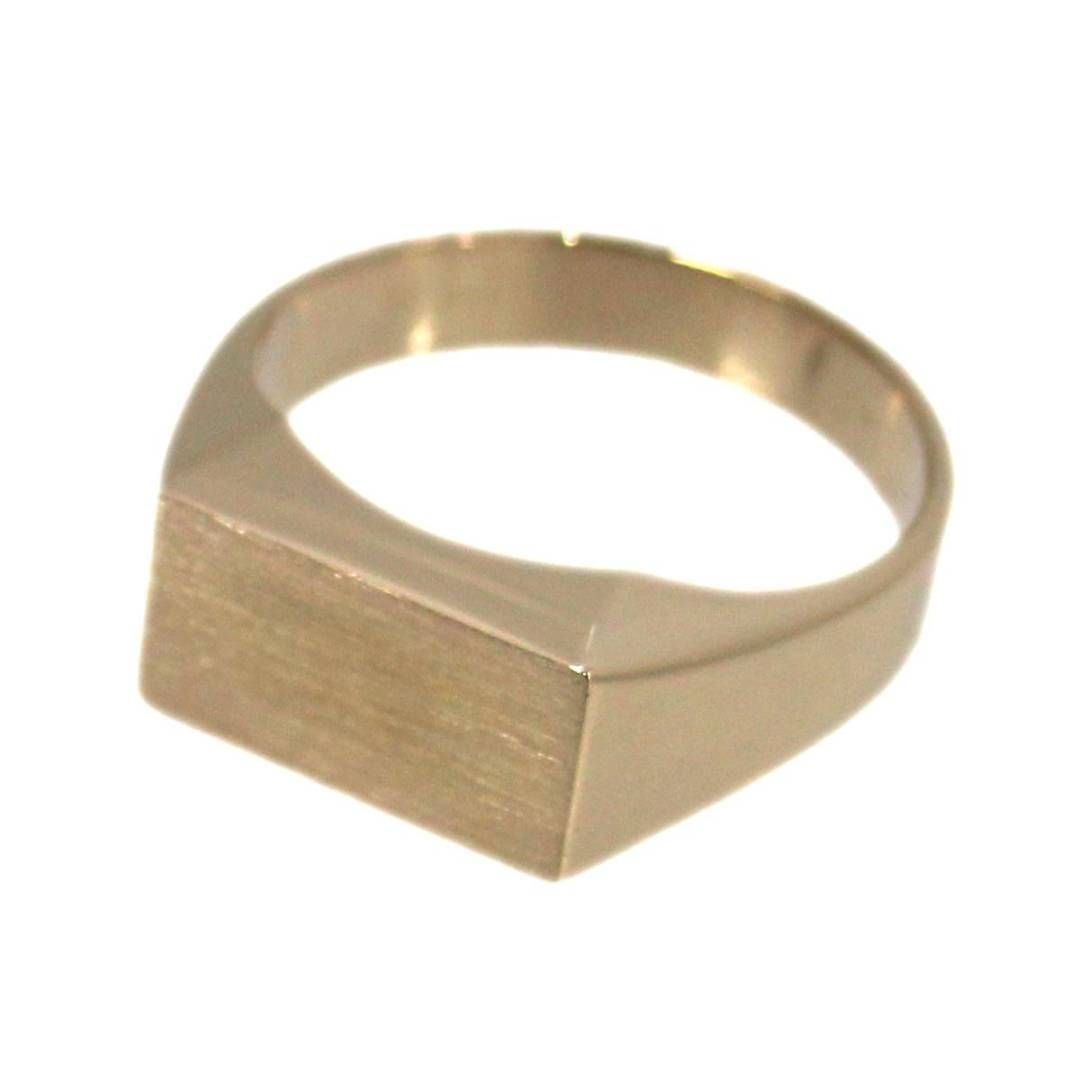 K18/18金 印台リング 19号 11.4g レトロデザイン IS 磨き仕上げ品 A 