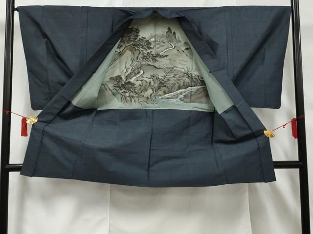 平和屋着物□男性 本場大島紬 アンサンブル 80亀甲 総詰め 正絹