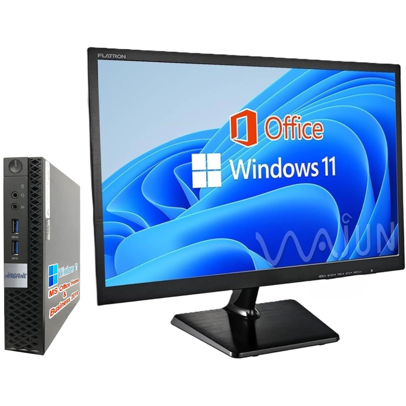 整備済み品デル ミニPC 34又36又5619型液晶セットWin11 ProMS Office Hu0026B 219 第8世代 i5-84T wajunのWIFIBluetoothHDMI 16GB512GB SSD