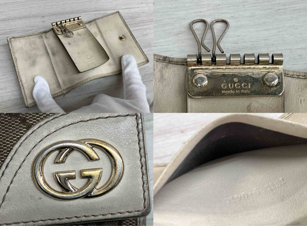GUCCI グッチ GGキャンバス 181599 6連キーケース 4本欠品