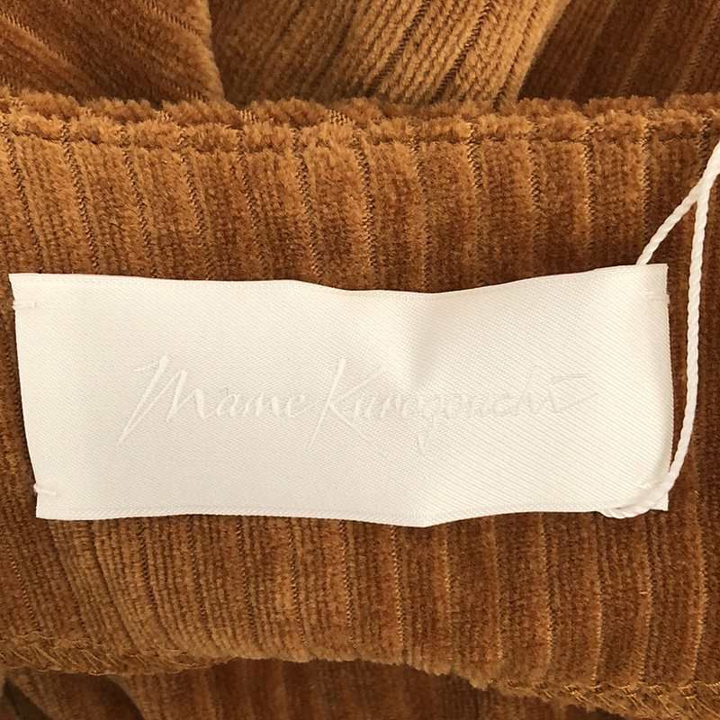 【美品】  Mame Kurogouchi / マメクロゴウチ | Ribbed Velour Jersey Top / ベルト付き ベロア ジャージー トップス | 2 | ブラウン 美品】 Mame Kurogouchi / マメクロゴウチ | Ribbed Velour