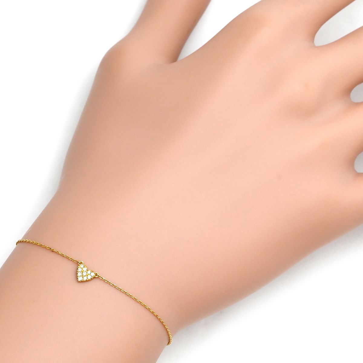 アーカー AHKAH ブレスレット ハートパヴェ K18YG ダイヤモンド