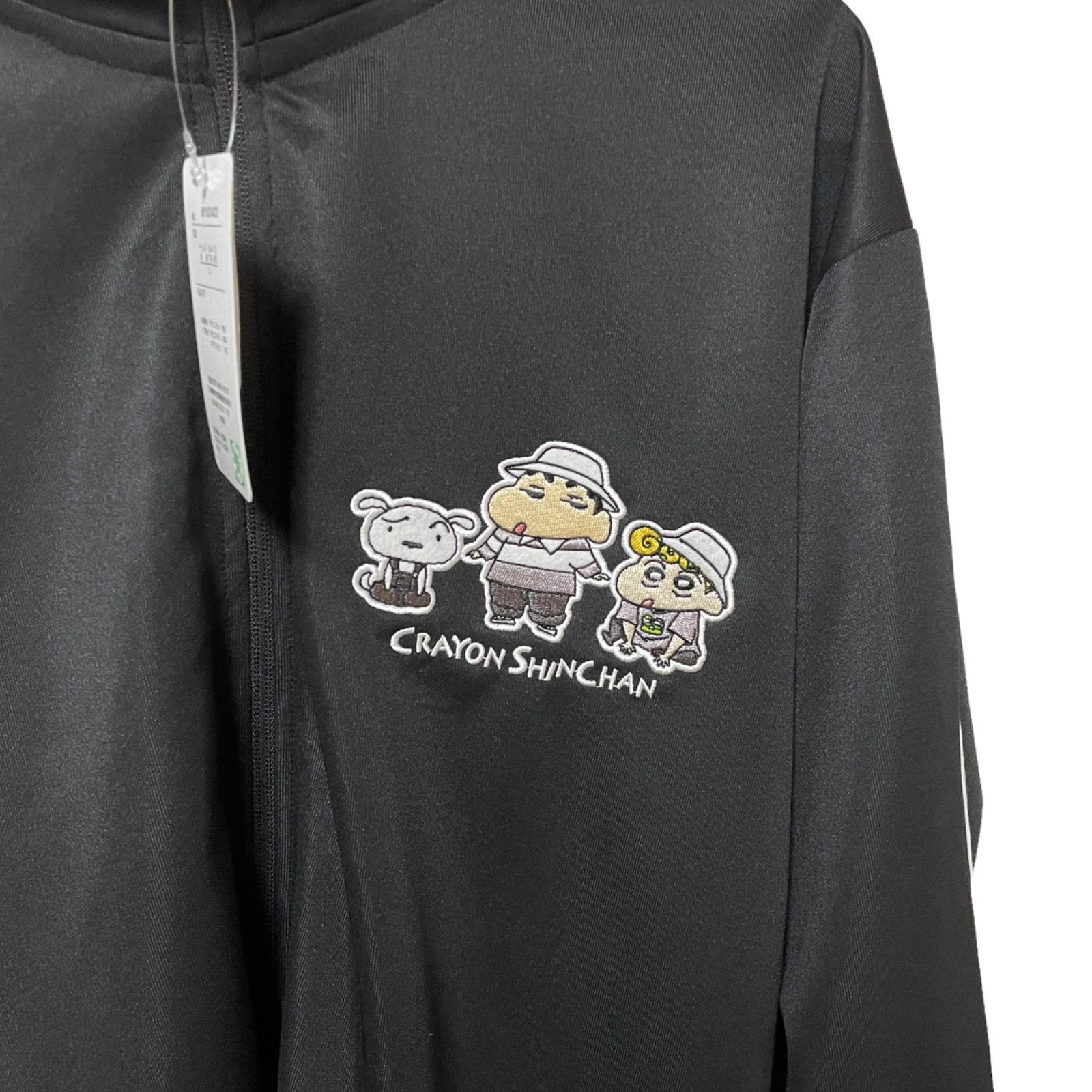 新品】クレヨンしんちゃん トラックジャージ jersy ブラック 黒 新品】クレヨンしんちゃん トラックジャージ jersy ブラック 黒