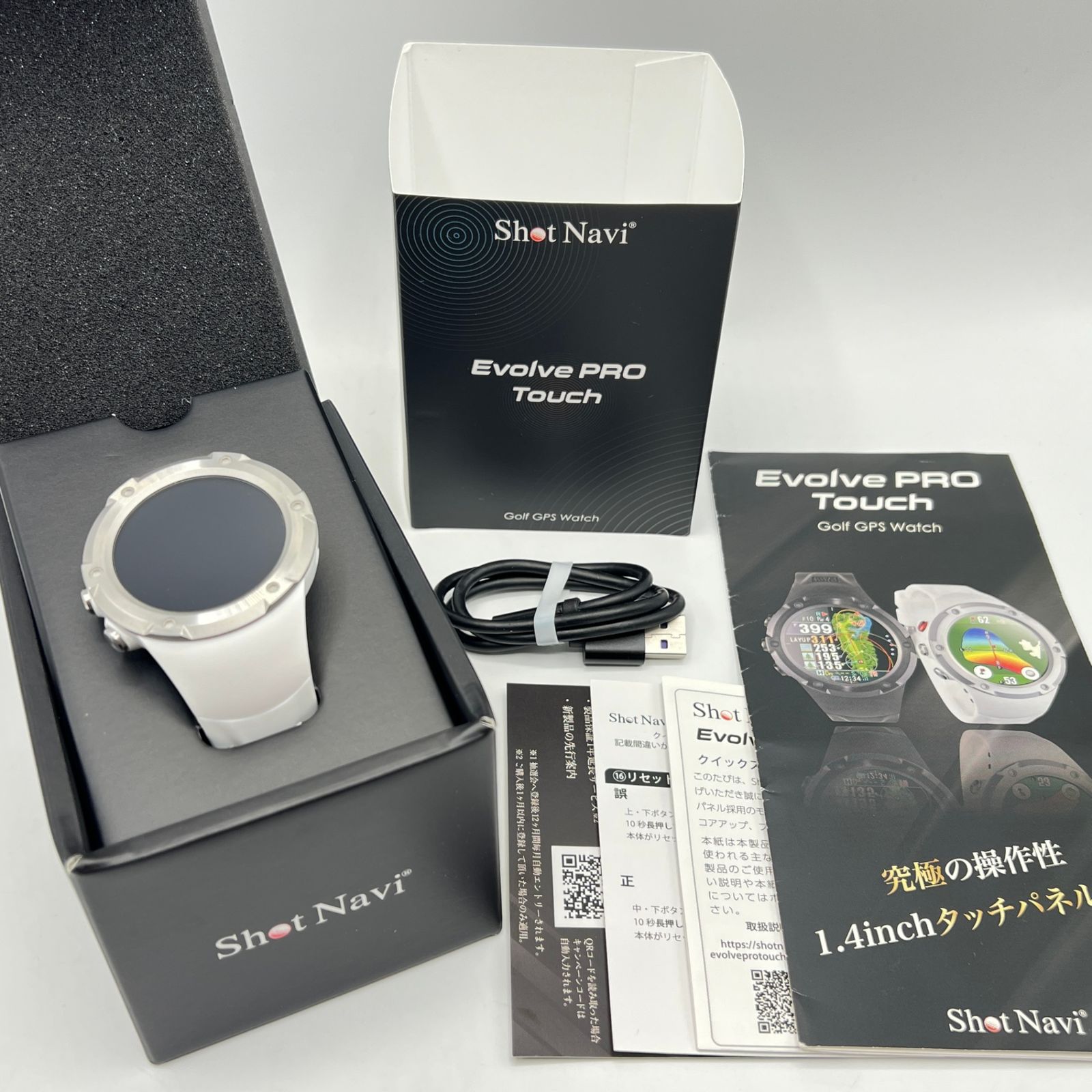 ShotNavi Evolve PRO Touch White 腕時計型GPSゴルフナビ 距離測定器 ショットナビ エボルブ プロ タッチ 本体
