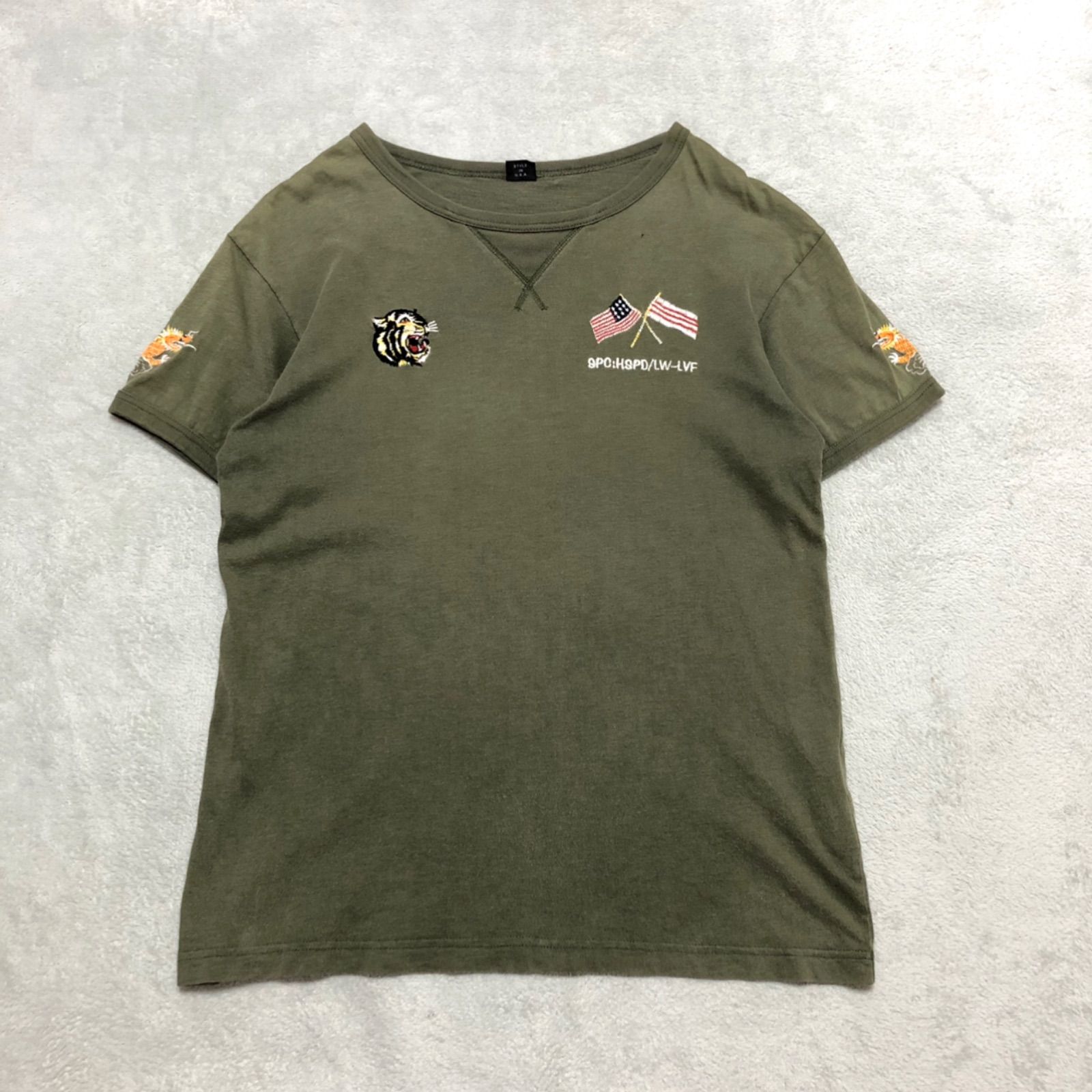 AVIREX 刺繍 ベトシャツ アヴィレックス ミリタリー ベトジャン AVIREX スーベニアTシャツ ベトシャツ ベトジャン刺繍 半袖