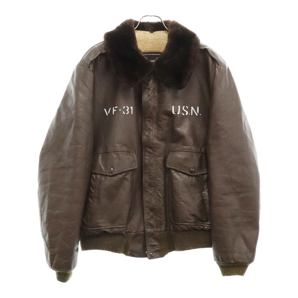 VINTAGE (ヴィンテージ) 70s ヴィンテージ THE LEATHER SHOP SEARS シアーズ B3 ジップアップ レザー フライトジャケット ブラウン