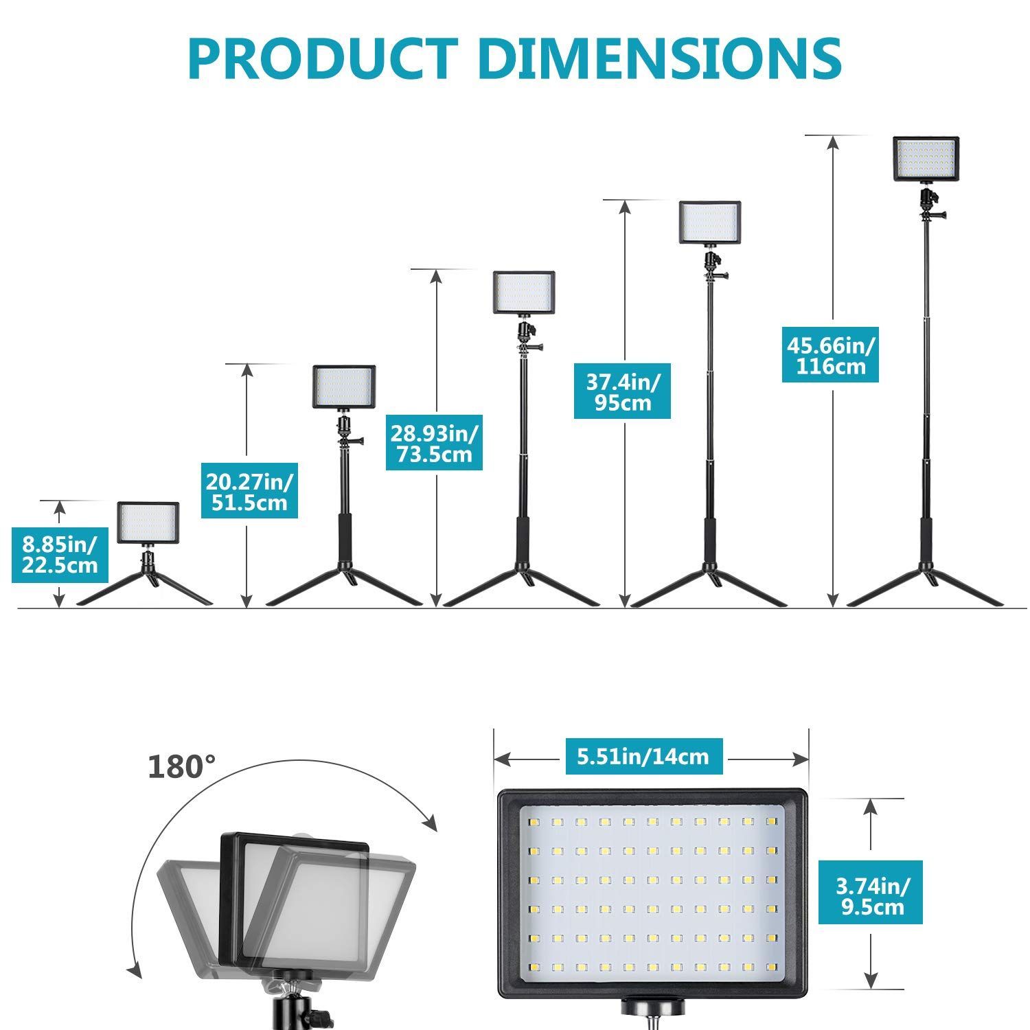 新着商品】NEEWER 2パック LEDビデオライト 撮影用 卓上小型 調光可能