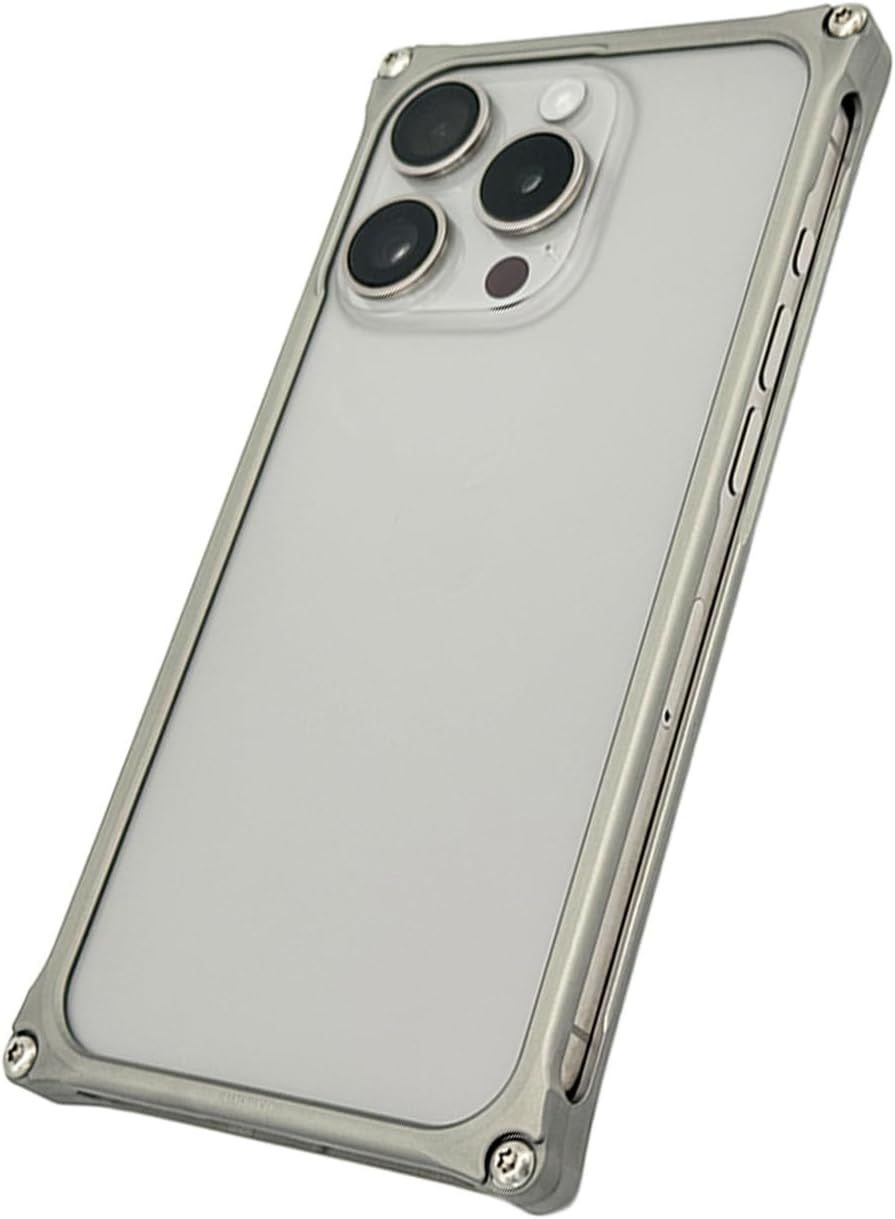 Amazonから発送 ソリッドバンパー for iPhone 15 Pro シルバー ジェラルミン 削り出し
