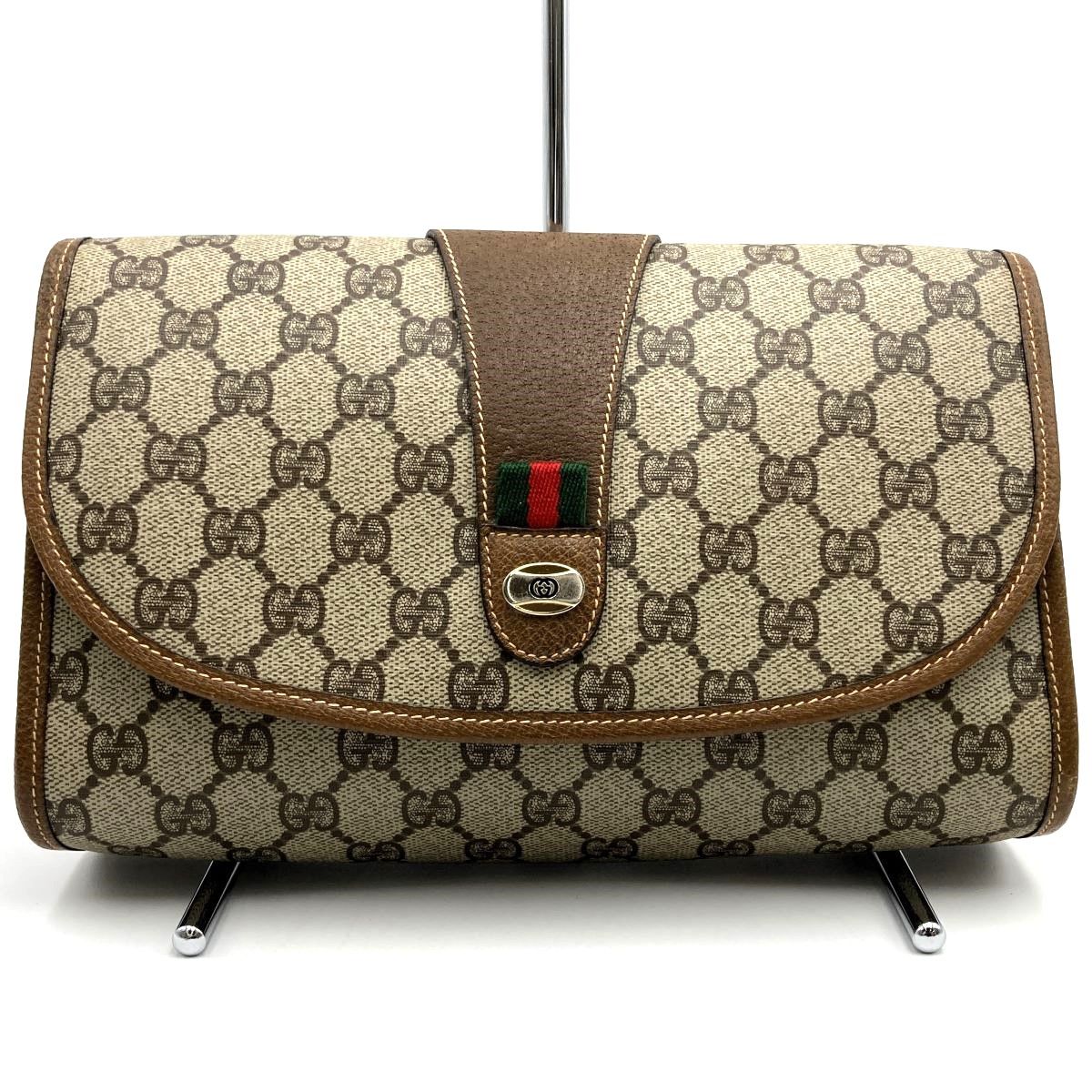 GUCCI グッチ　GG スプリーム　シェリーライン　セカンドバッグ　ポーチ GUCCI - 本物 グッチ GUCCI シェリーライン GGスプリーム