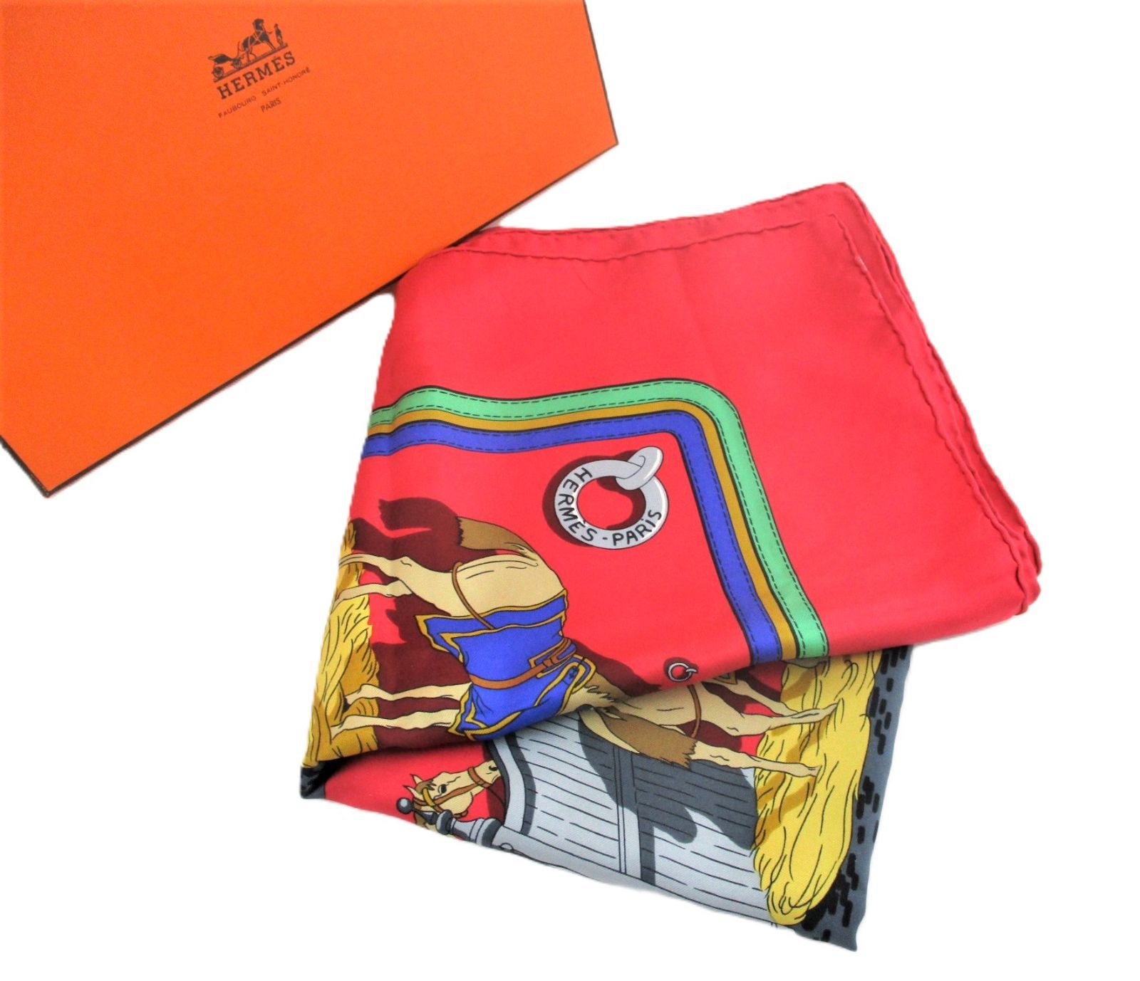 ◇未使用 HERMES エルメス カレ90 ECURIES 厩舎 希少デザイン
