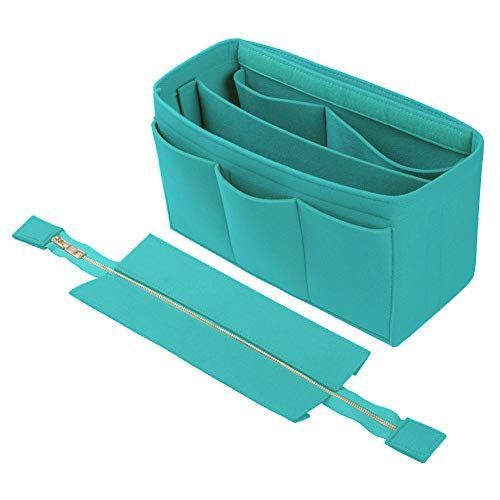 マリンブルー_M 25 x 16 x 14.5 cm APSOONSELL Felt Bag Organizer Bag in Bag Insert バッグインバッグ フェルト 小さめ オーガナイザー リムーバブル インナーバッグ 自立 バックインバック マリ