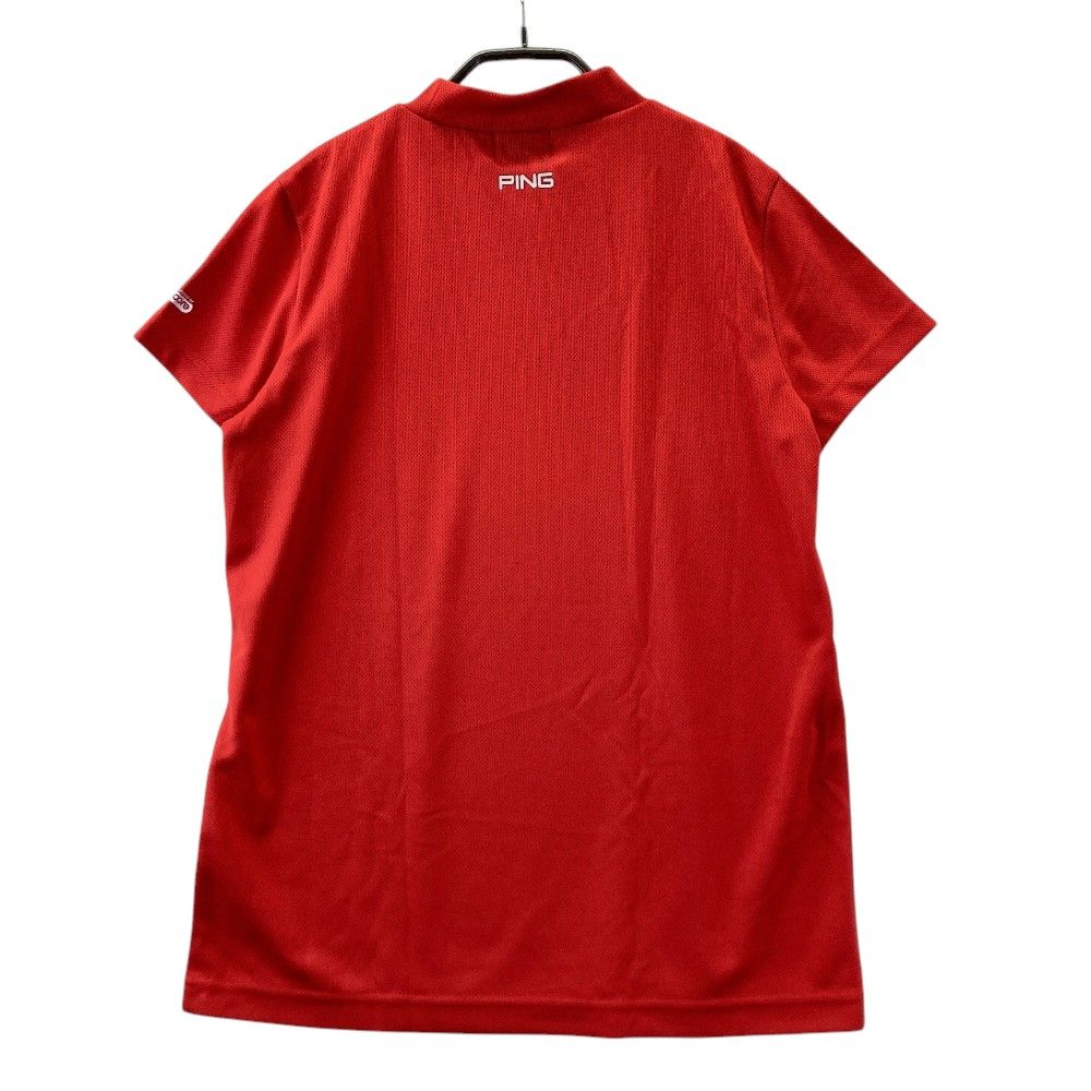 サイズ：M PING ピン ハイネック 半袖Tシャツ レッド系