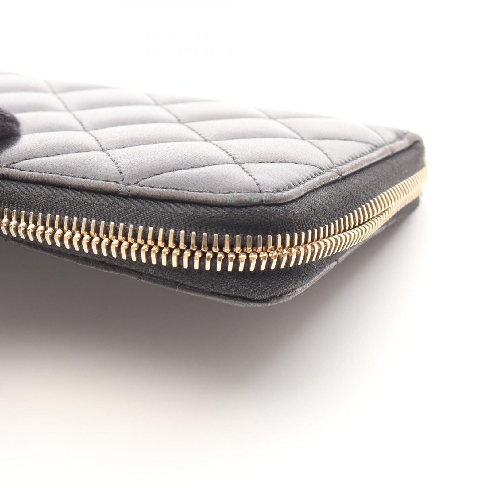 シャネル CHANEL ラウンド長財布 マトラッセ ブラック
