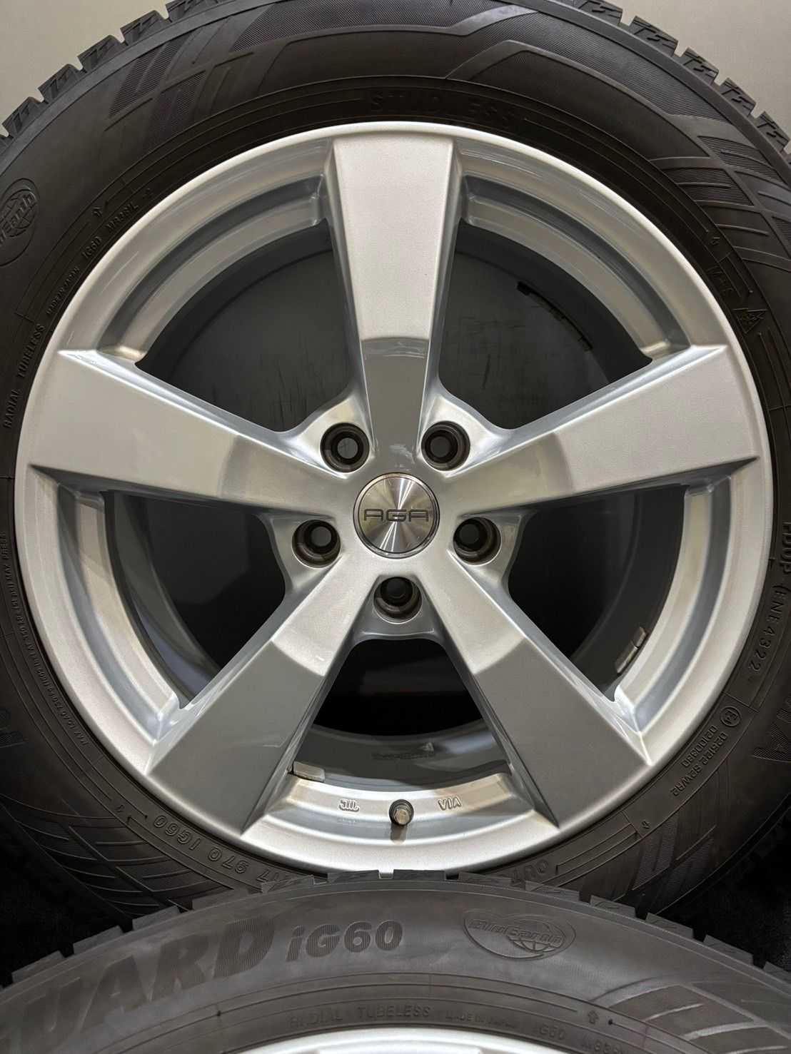 225 55R17 YOKOHAMA ice GUARD iG60 22年製 AGA 17インチ 7.5J 30 112 5H スタッドレス 4本 BMW 3シリーズ 等 南7-K251