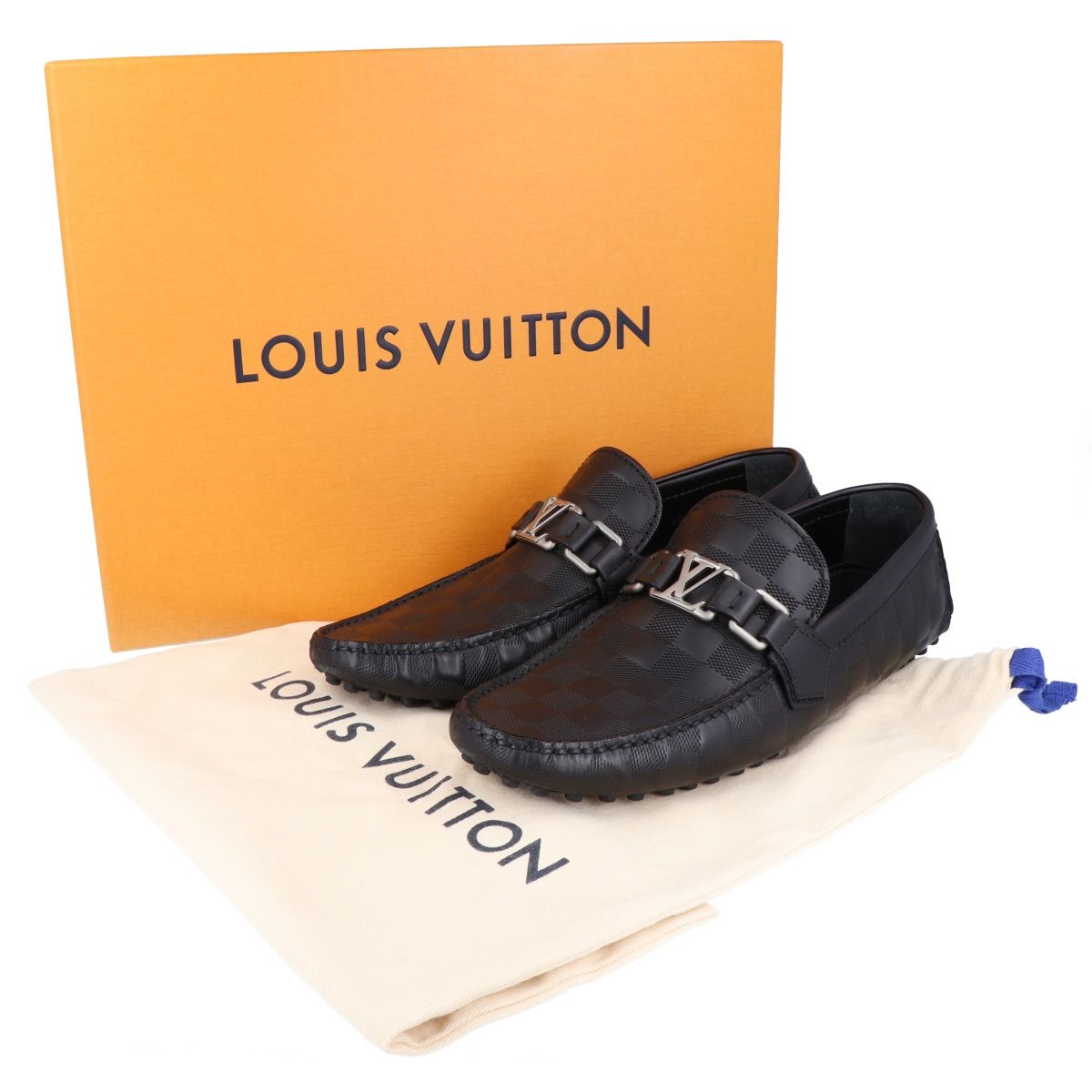 LOUIS VUITTON】 ルイ・ヴィトン ホッケンハイム ローファー モカシン ドライビングシューズ 867567 ダミエ アンフィニ ブラック  サイズ5 24.5cm 【中古】 USED-B 【9304】 - メルカリ