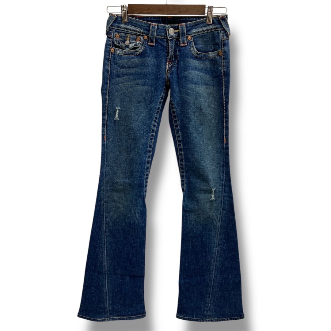TRUE RELIGION トゥルーレリジョン JOEY フ デニム ジーンズ デニムパンツ ダメージ加工 アメリカ製 Y2K インディゴ ブルー 青 サイズ25 レディース 有明ガーデンrecollect店 19 No.501H